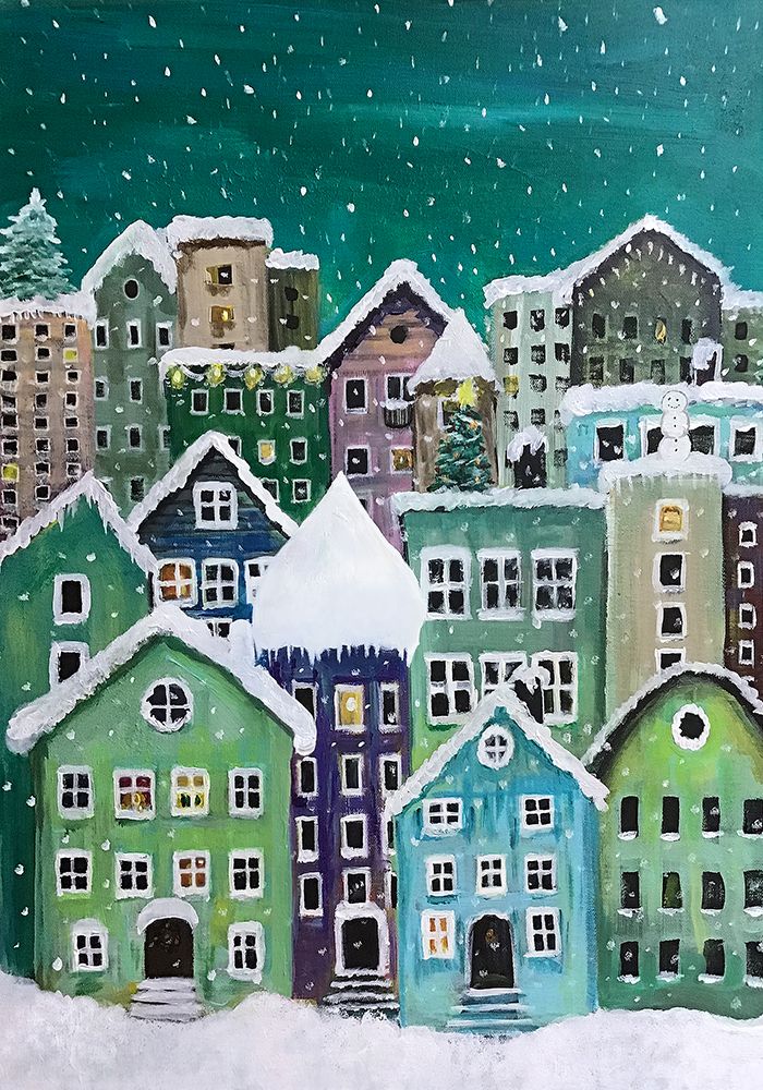 Wintertown art print by Monica Lindblom for $57.95 CAD