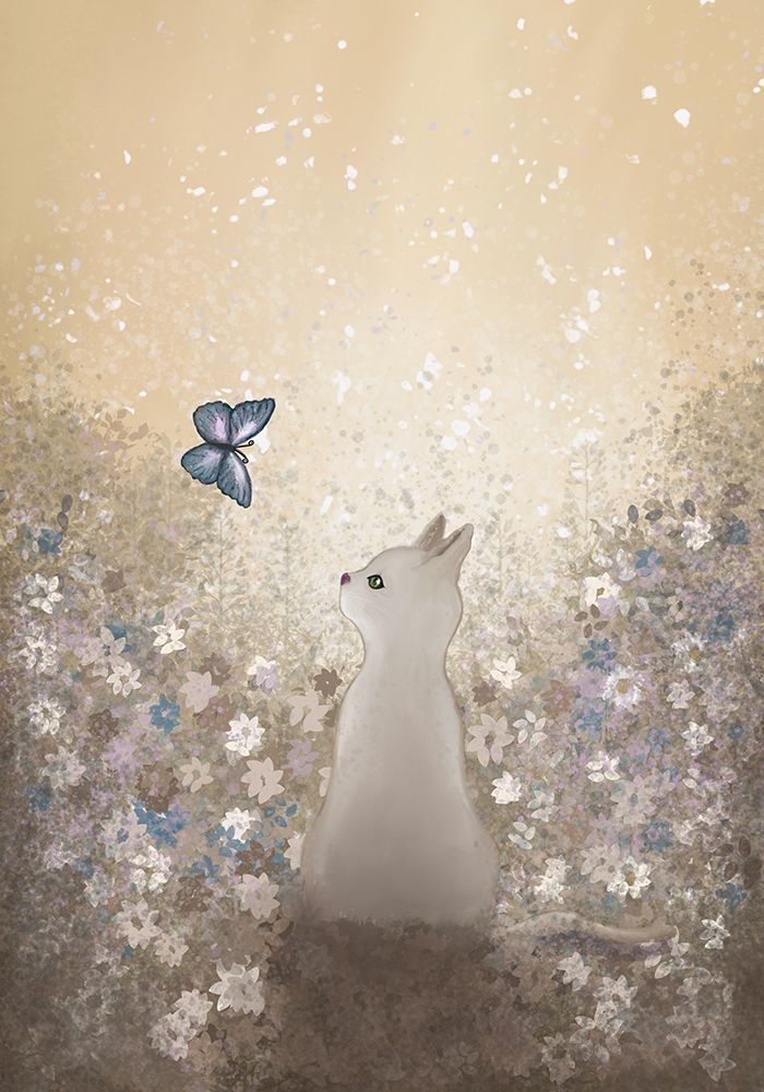 Cat meets butterfly art print by Monica Lindblom for $57.95 CAD