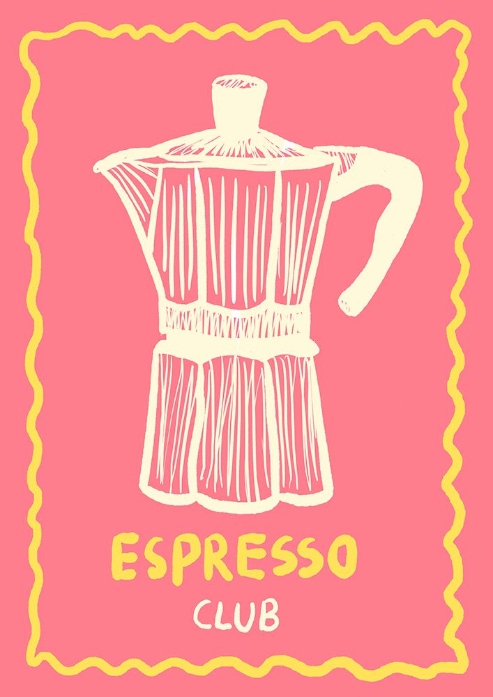Espresso Club Pink Up art print by Dolci Studio for $57.95 CAD
