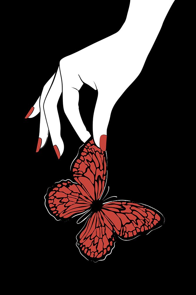 Holding Butterfly Black art print by Martina for $57.95 CAD