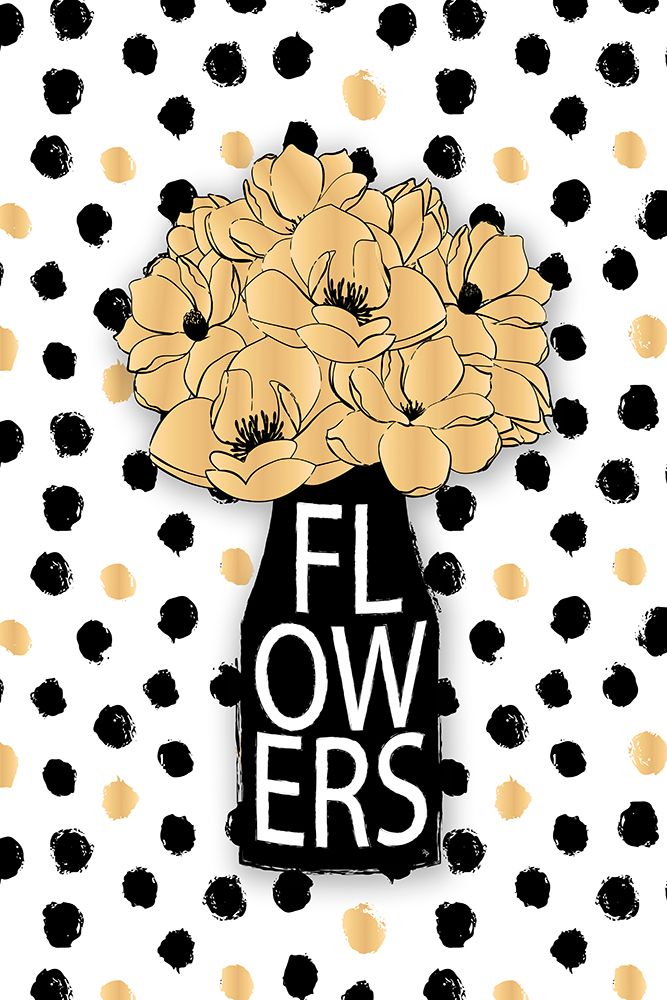 Golden Flowers art print by Martina for $57.95 CAD