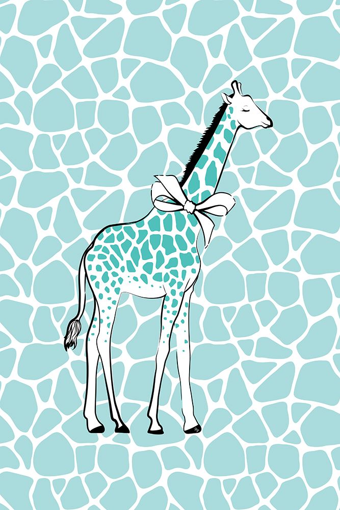 Blue Giraffe art print by Martina for $57.95 CAD