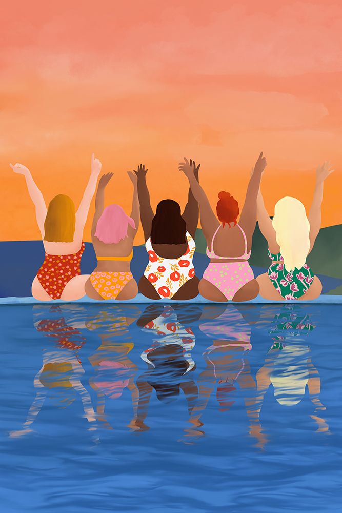 Girls and The Sun art print by Ceyda Alasar for $57.95 CAD