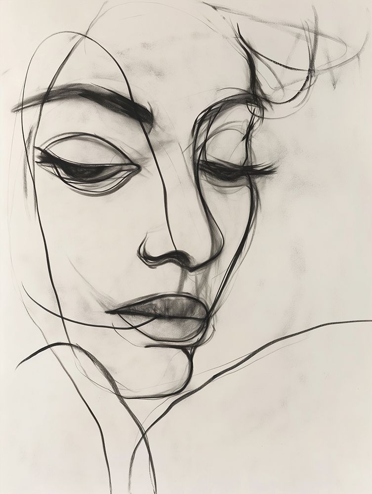 Line Drawing of a Woman art print by Mowzu for $57.95 CAD