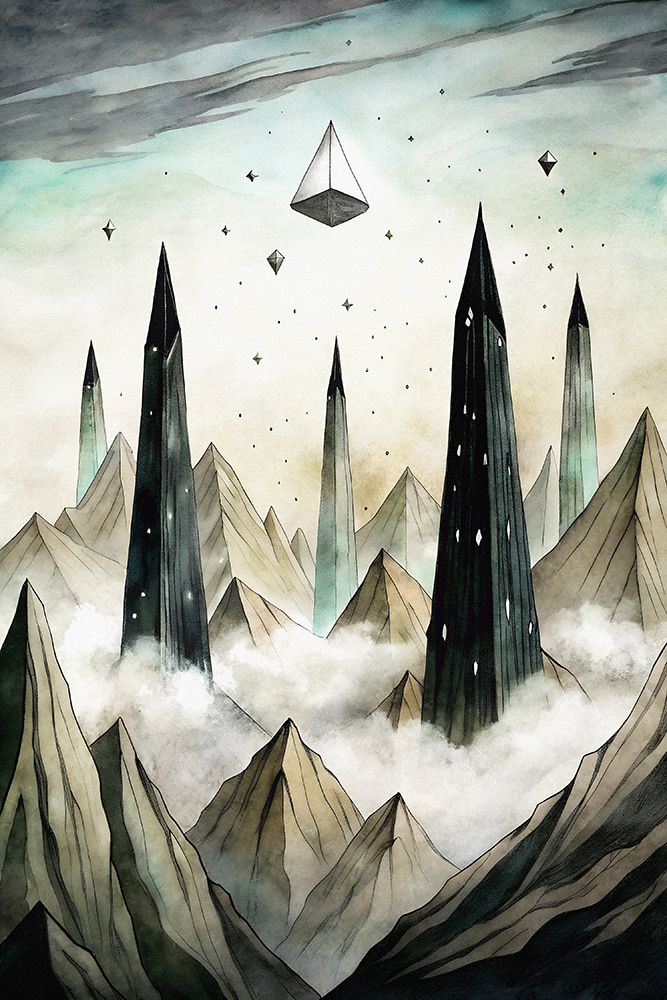 Ethereal Peaks: A Journey Beyond art print by Miguel Bruzual for $57.95 CAD