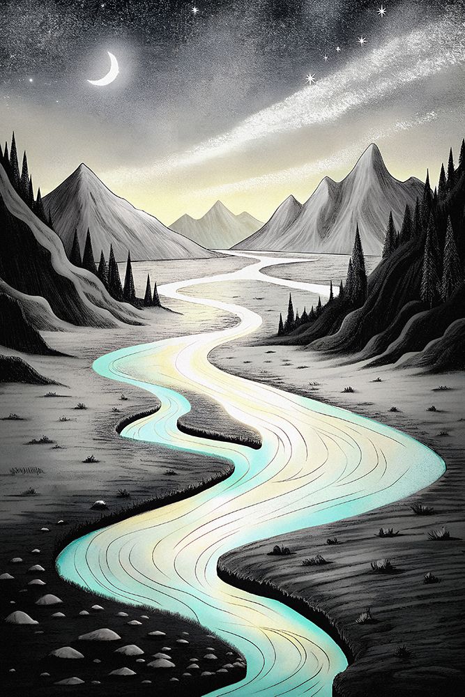 Celestial Riverbend art print by Miguel Bruzual for $57.95 CAD
