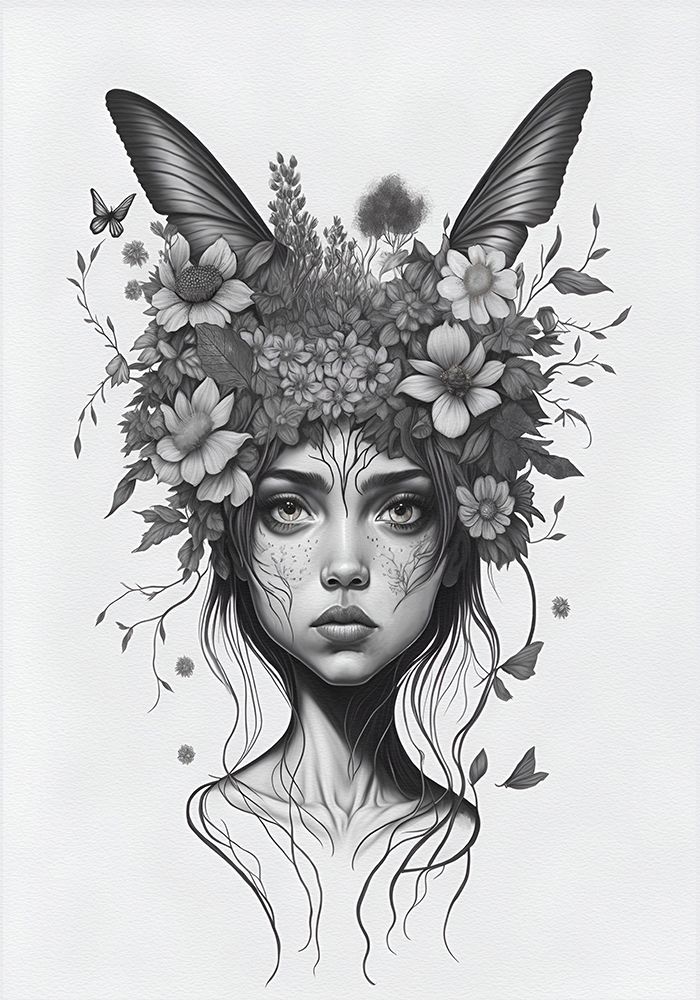 Butterfly girl art print by Monica Lindblom for $57.95 CAD