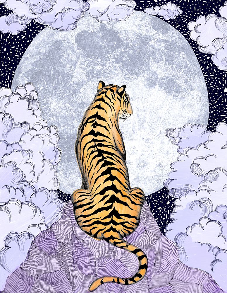 Tiger Moon 2018 art print by EC Mazur for $57.95 CAD