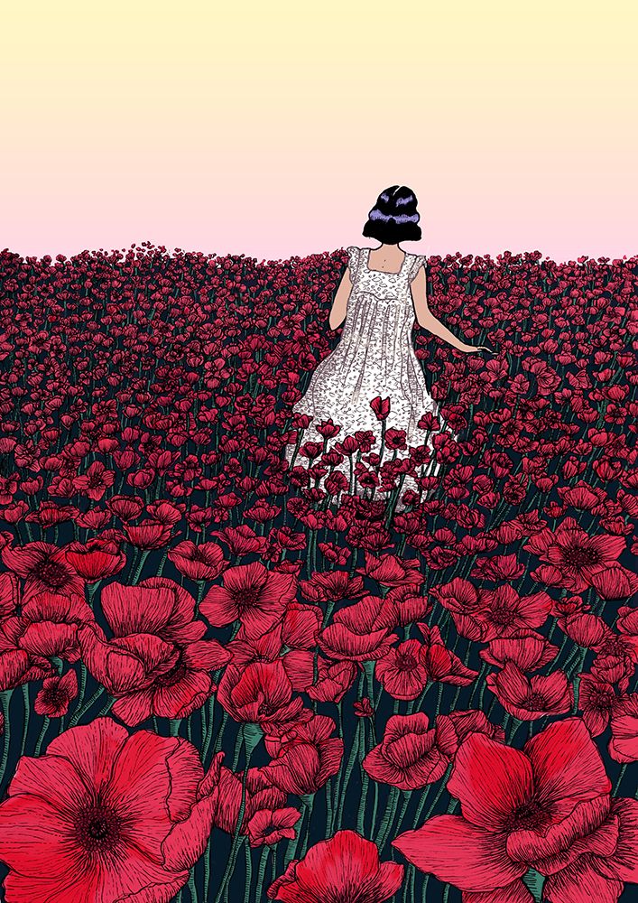 Field of Poppies Original Colour Copy 2 art print by EC Mazur for $57.95 CAD
