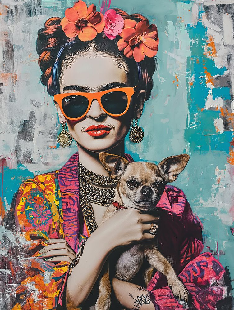 Frida Kahlo Chihuahua art print by Mowzu for $57.95 CAD