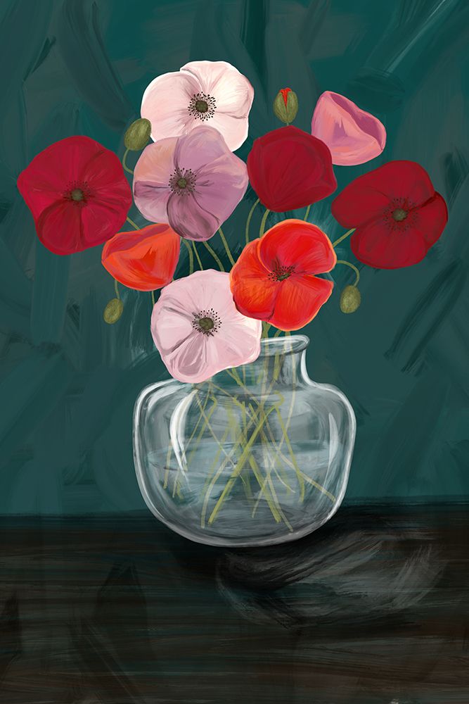 Vase with poppys art print by EMELIEmaria for $57.95 CAD