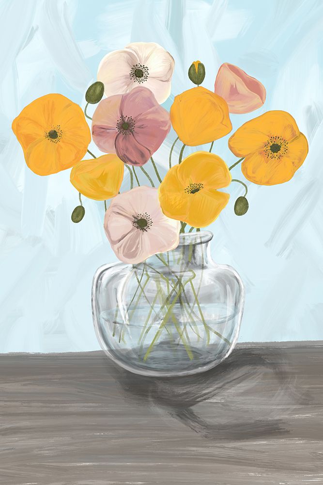 Vase with poppys art print by EMELIEmaria for $57.95 CAD