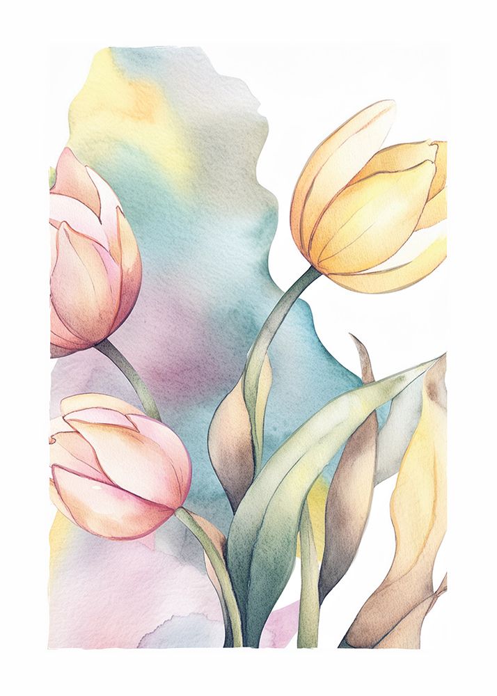 Watercolor Tulip art print by Paperago for $57.95 CAD