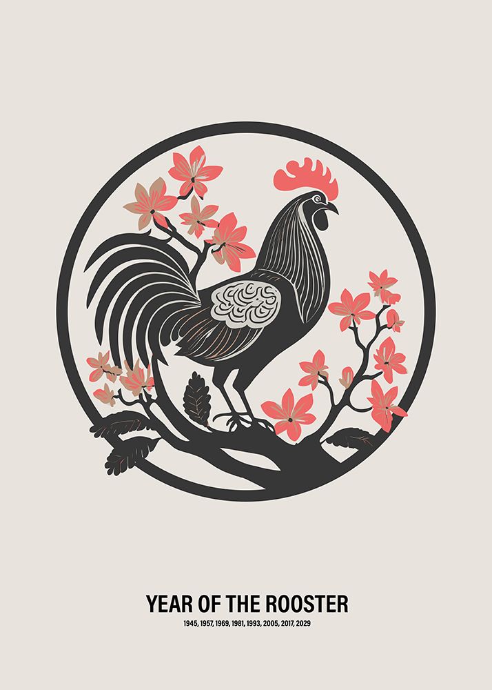 Year of the Rooster art print by Paperago for $57.95 CAD