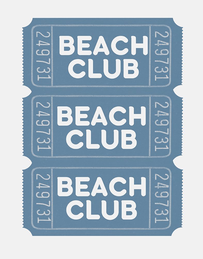 Beach Club Tickets art print by Jolly and Dash for $57.95 CAD