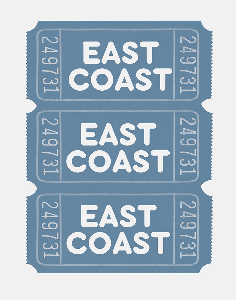 East Coast Tickets art print by Jolly and Dash for $57.95 CAD