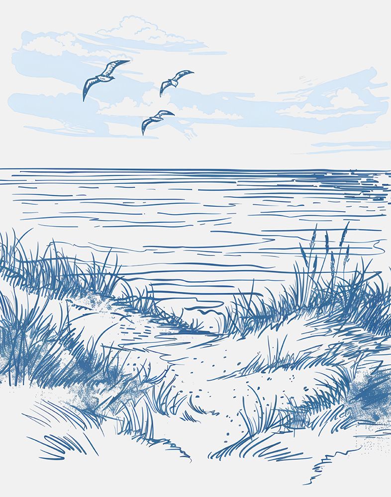 Seascape Sketch art print by Jolly and Dash for $57.95 CAD