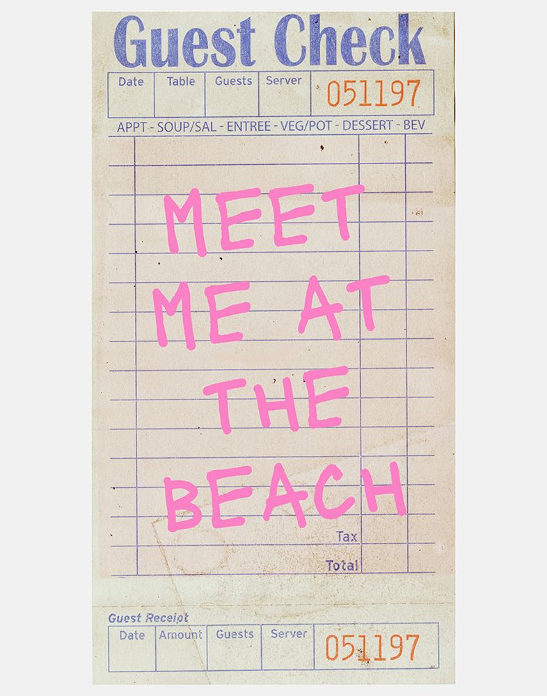 Meet Me At the Beach   Pink art print by Jolly and Dash for $57.95 CAD