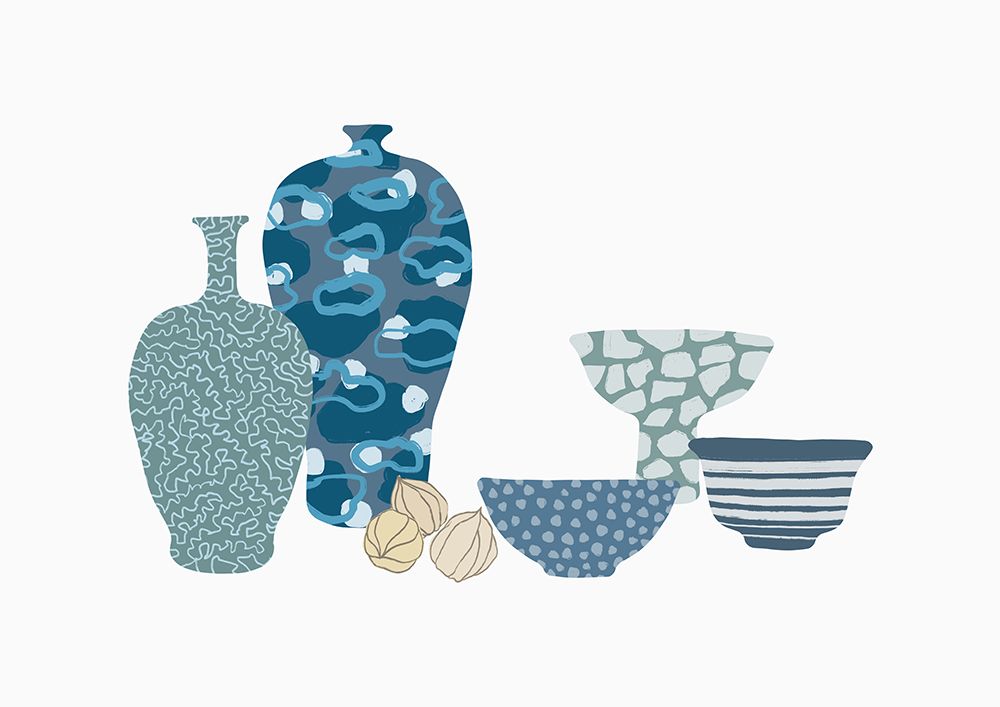 Blue Vases art print by Orara Studio for $57.95 CAD