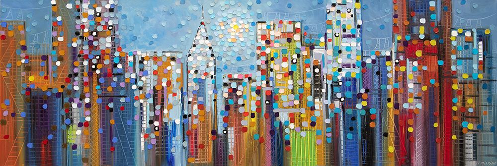 Ermilkina Manhattan Skyline 20x60 Oil art print by Ekaterina Ermilkina for $57.95 CAD