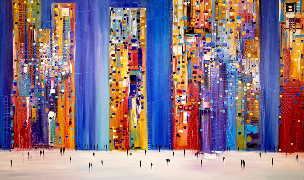 Ermilkina Night Streets 36x60 Oil art print by Ekaterina Ermilkina for $57.95 CAD