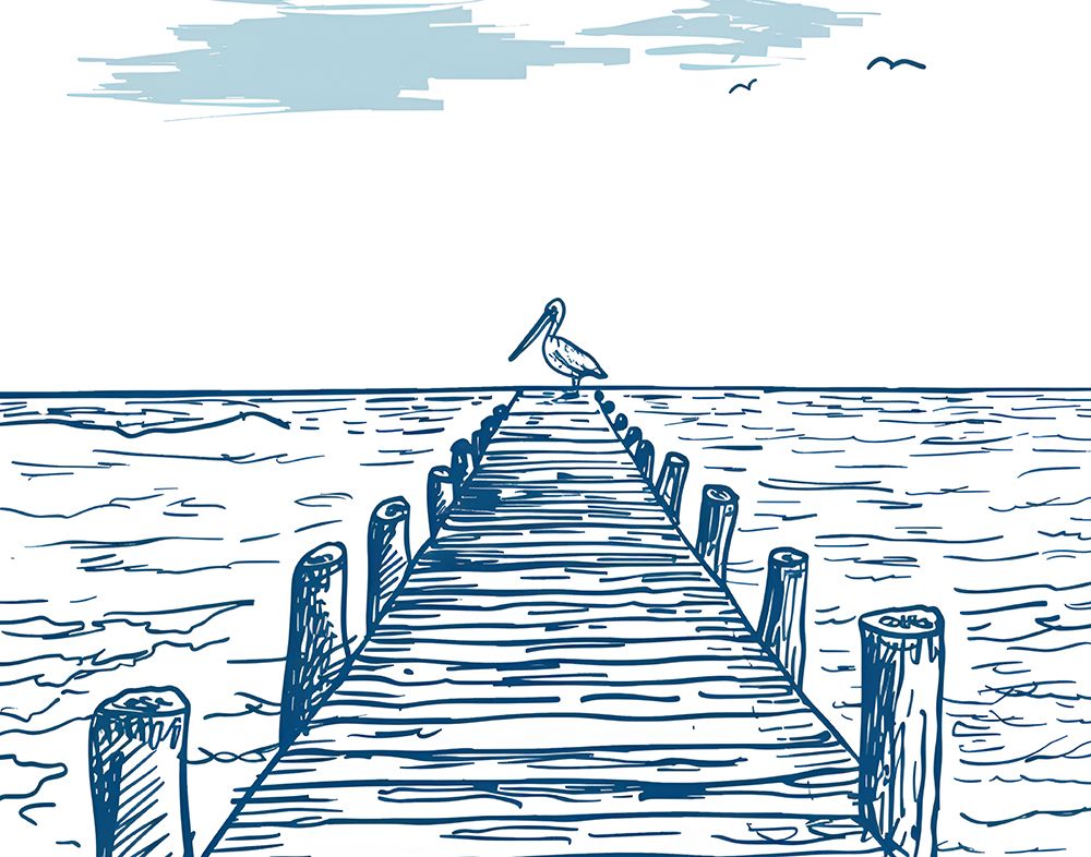 Pelican Pier art print by Jolly and Dash for $57.95 CAD