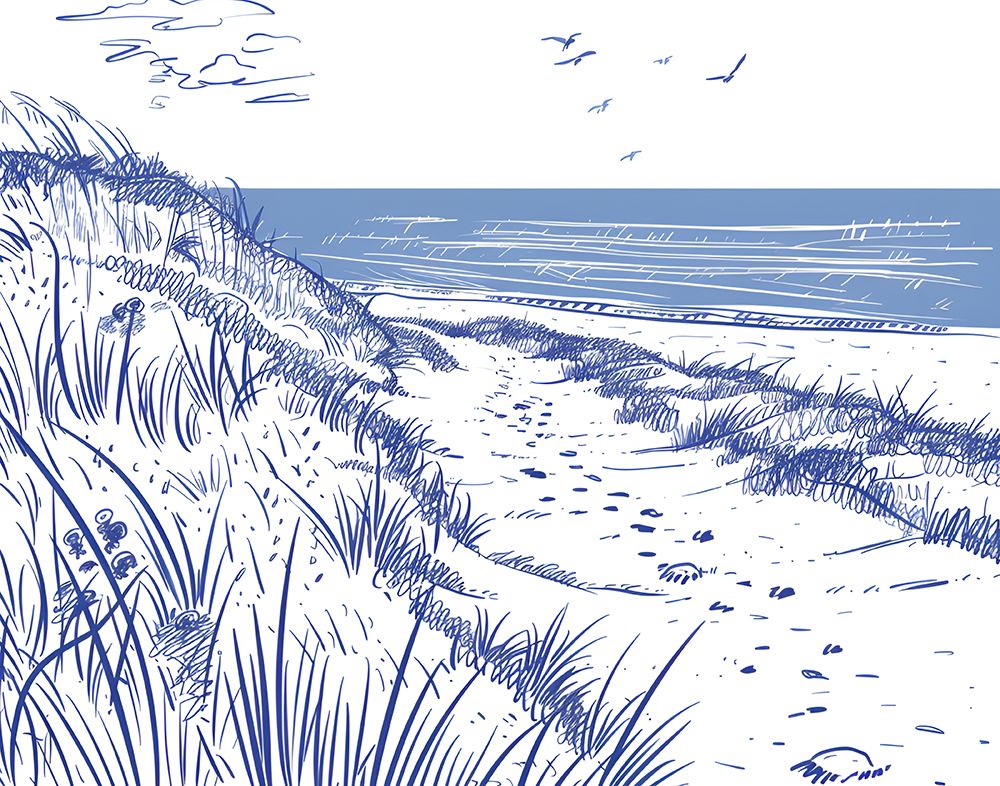 Seaside Sketch Horizontal art print by Jolly and Dash for $57.95 CAD