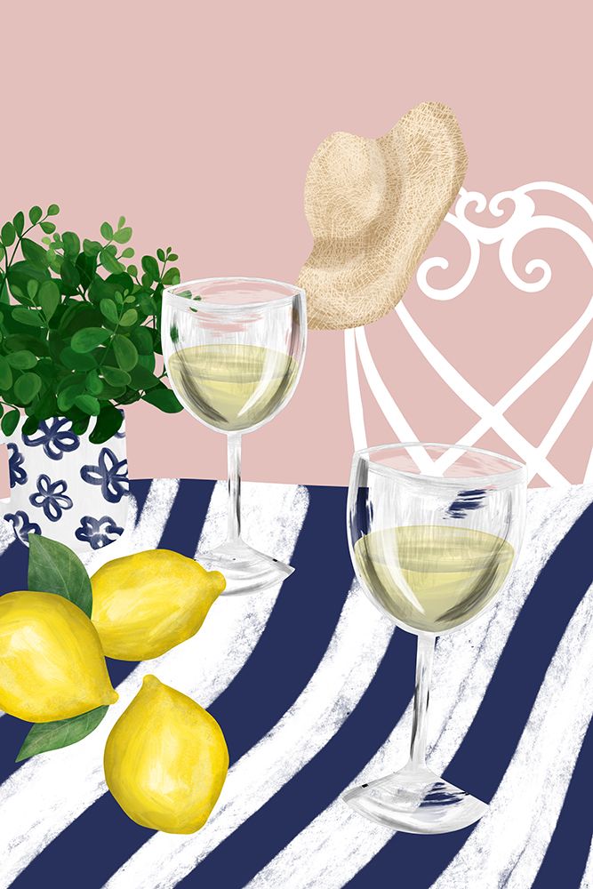 White wine for two art print by EMELIEmaria for $57.95 CAD