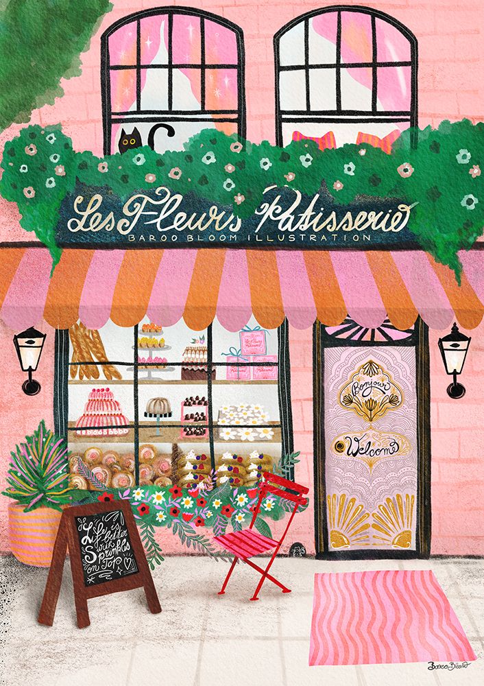 Bake Shop Front art print by Baroo Bloom for $57.95 CAD