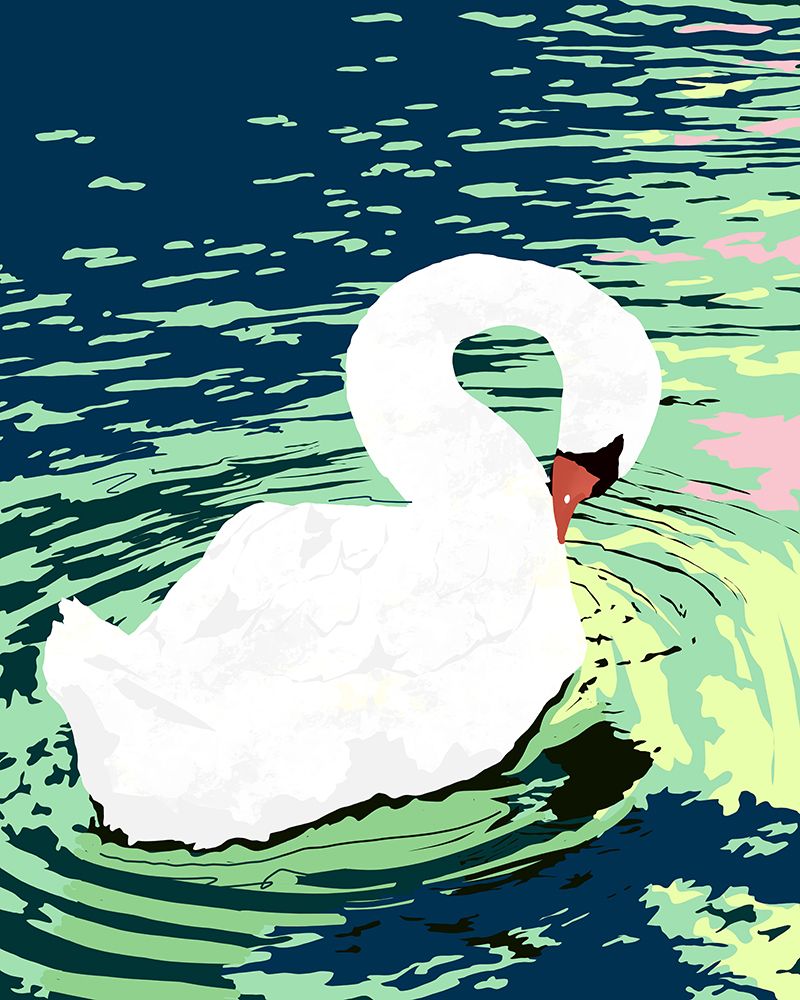 Self Reliance Swan Birds Painting art print by Uma Gokhale for $57.95 CAD