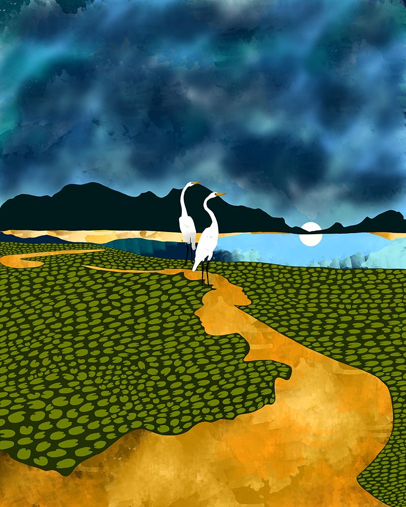 Great Egrets On Honeymoon Island art print by Uma Gokhale for $57.95 CAD