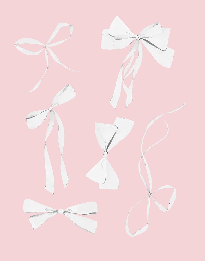 6 Bows White On Pink art print by Jolly and Dash for $57.95 CAD