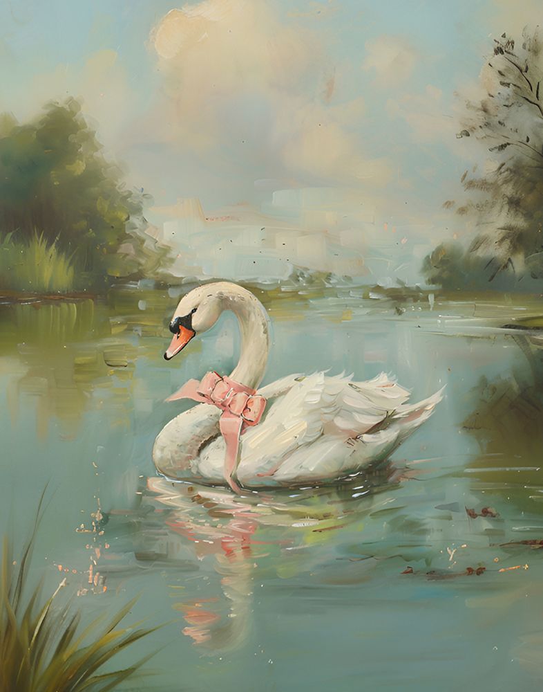 Vintage Swan Coquette art print by Jolly and Dash for $57.95 CAD