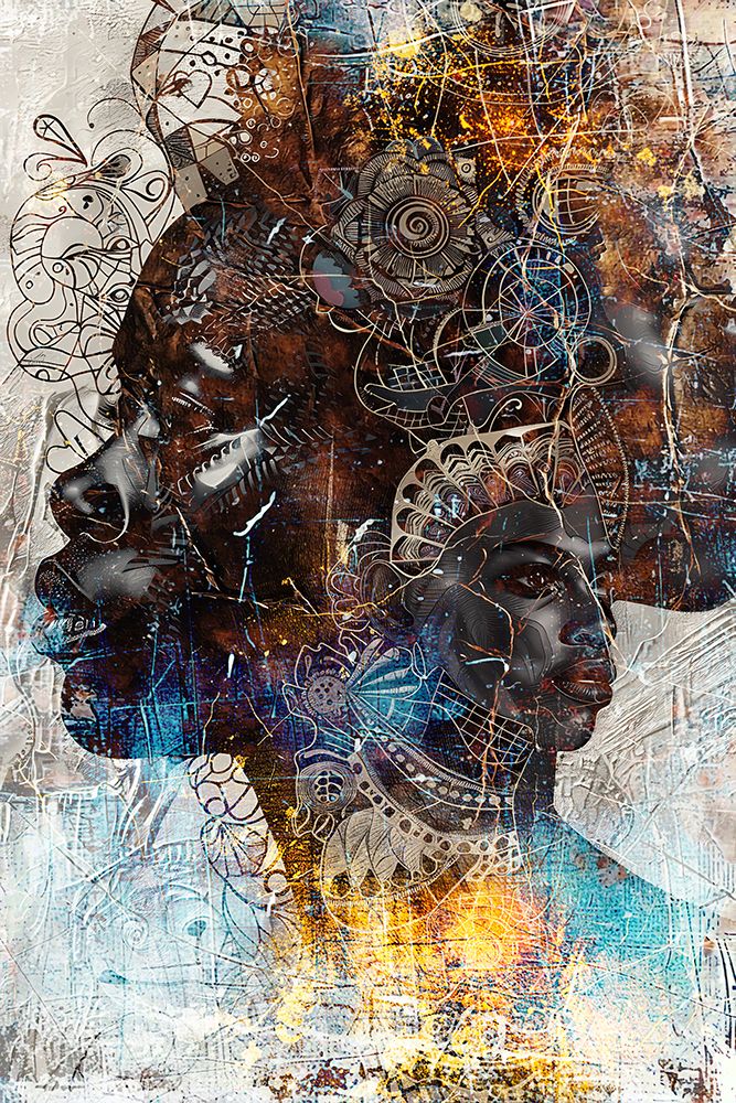 African Art Illustration Wallart 094 art print by Rafal Kulik for $57.95 CAD