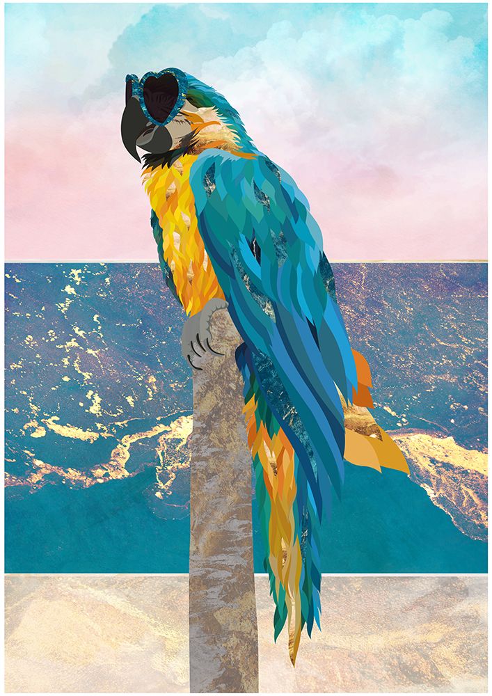 Macaw On Holiday 01 art print by Sarah Manovski for $57.95 CAD