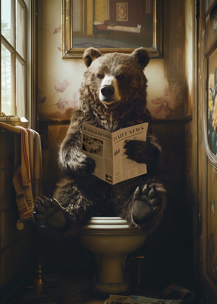 The Toilet Bear art print by Andreas Magnusson for $57.95 CAD