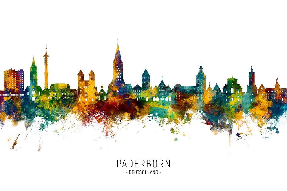 Paderborn Germany Skyline art print by Michael Tompsett for $57.95 CAD