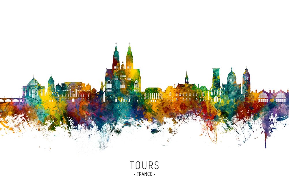 Tours France Skyline art print by Michael Tompsett for $57.95 CAD