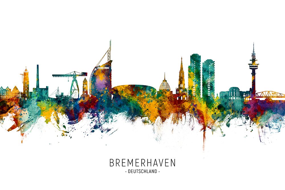 Bremerhaven Germany Skyline art print by Michael Tompsett for $57.95 CAD