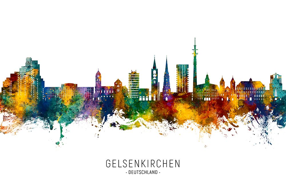 Gelsenkirchen Germany Skyline art print by Michael Tompsett for $57.95 CAD