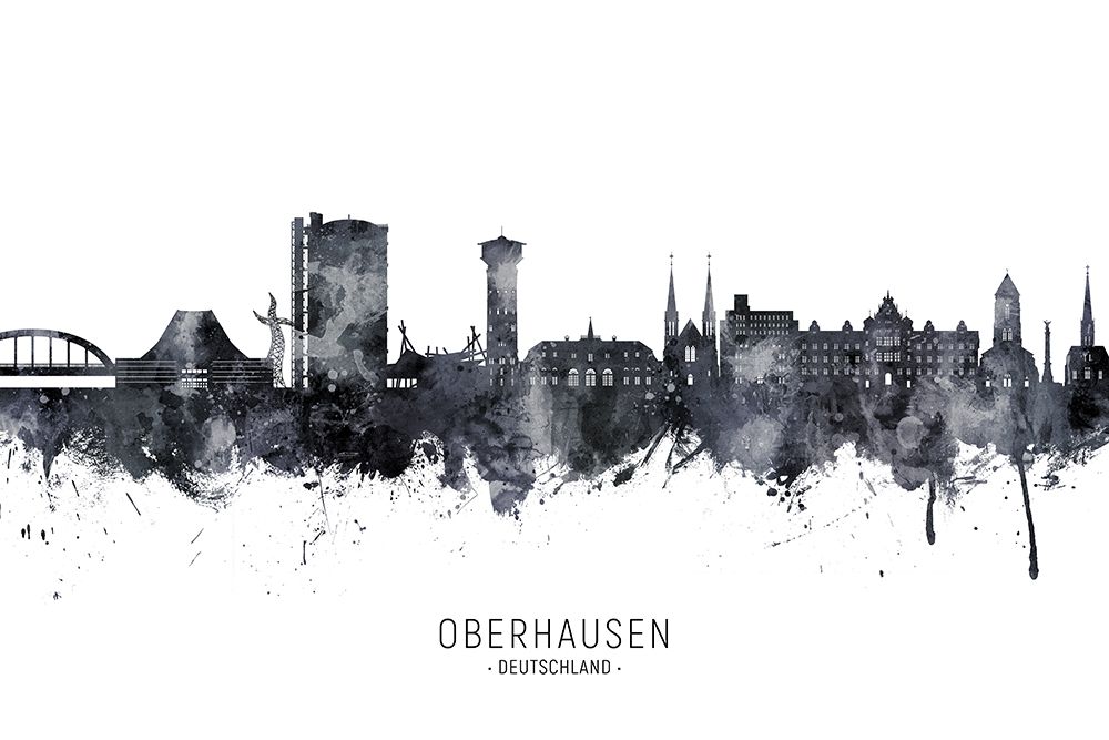 Oberhausen Germany Skyline art print by Michael Tompsett for $57.95 CAD