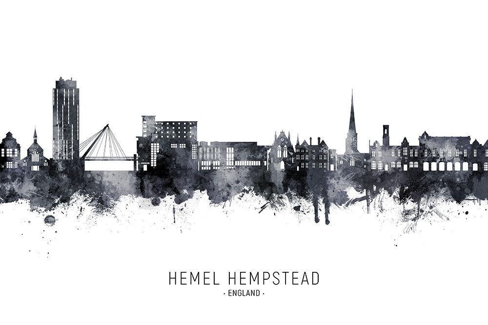 Hemel Hempstead England Skyline art print by Michael Tompsett for $57.95 CAD