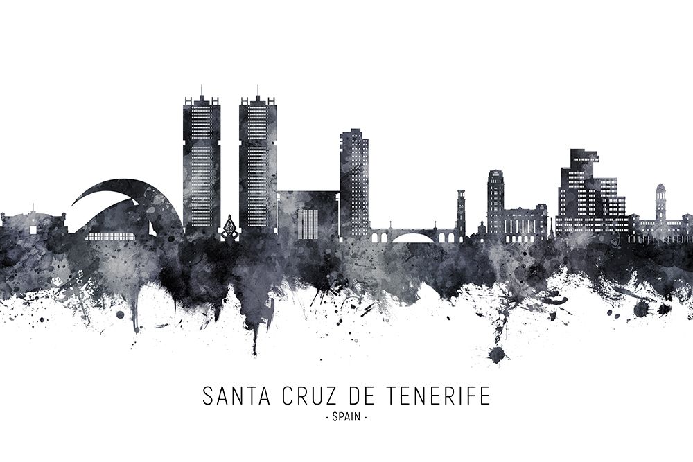 Santa Cruz de Tenerife Spain Skyline art print by Michael Tompsett for $57.95 CAD