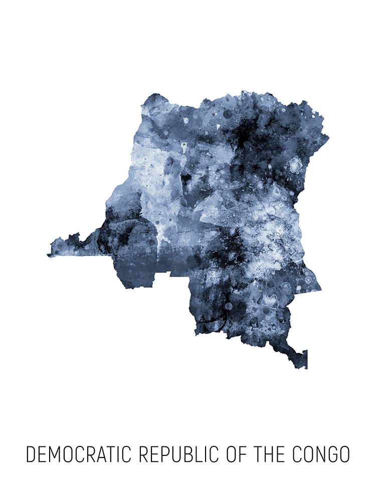 Democratic Republic of the Congo Watercolor Map art print by Michael Tompsett for $57.95 CAD