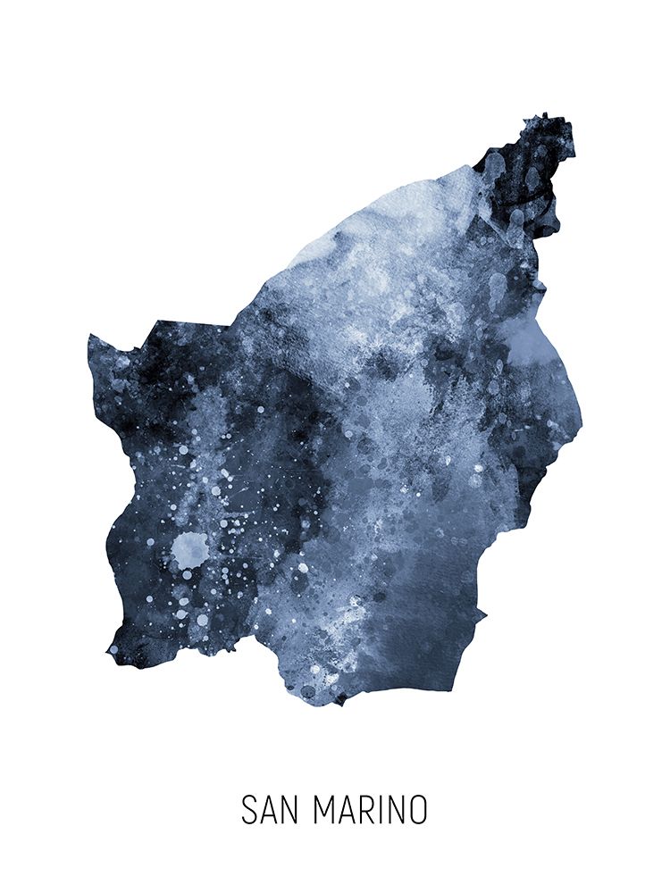 San Marino Watercolor Map art print by Michael Tompsett for $57.95 CAD