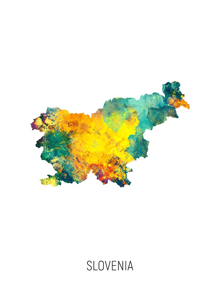 Slovenia Watercolor Map art print by Michael Tompsett for $57.95 CAD