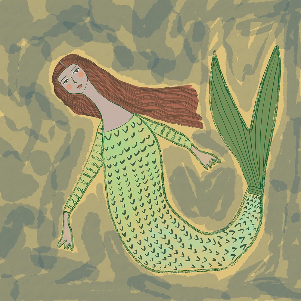 Mermaid green art print by Sharyn Bursic for $57.95 CAD