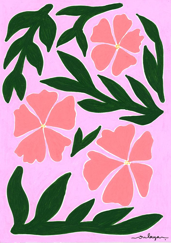 Pink Medow - 2024 art print by Oulaya Kebbaj for $57.95 CAD