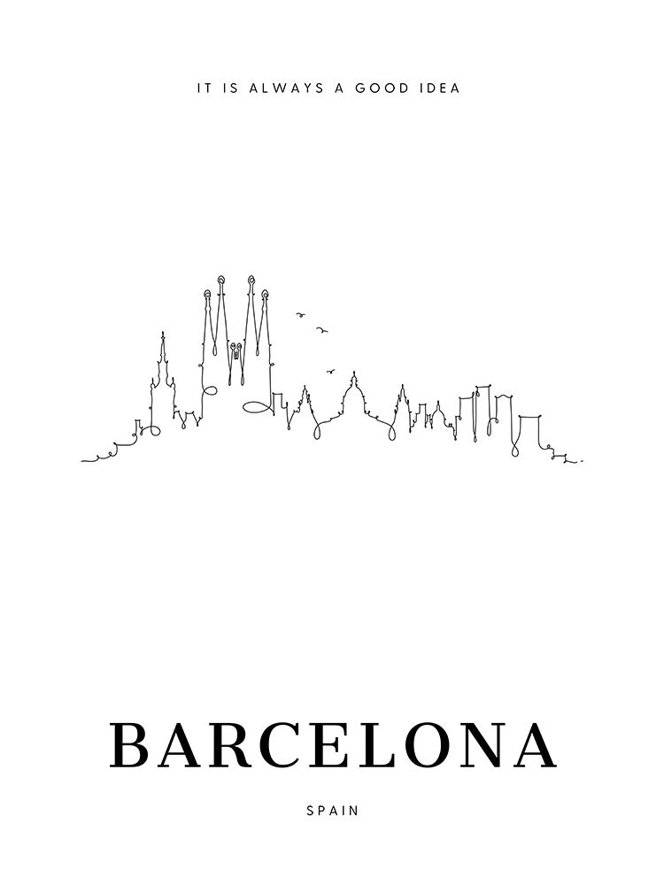 Barcelona - Skyline art print by Ohkimiko for $57.95 CAD