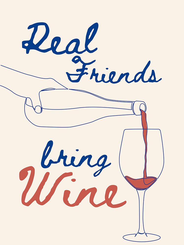 Real friends bring wine art print by Ohkimiko for $57.95 CAD